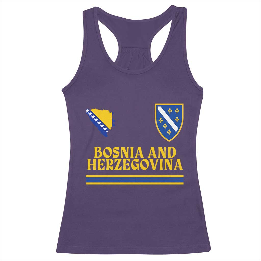 Bosnia Herzegovina Soccer Jersey Style Racerback Tank Top Country Map Heritage Football Fan TS02 Purple Print Your Wear