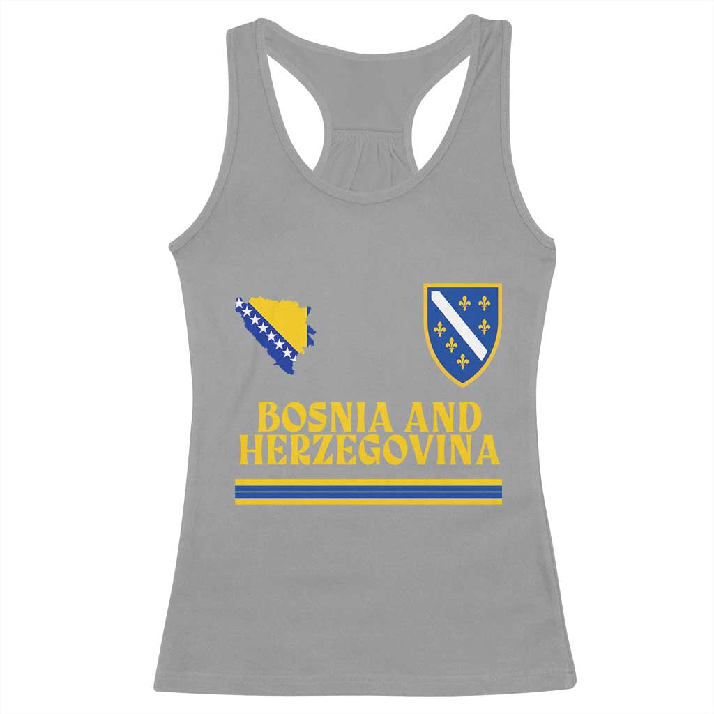 Bosnia Herzegovina Soccer Jersey Style Racerback Tank Top Country Map Heritage Football Fan TS02 Sport Gray Print Your Wear