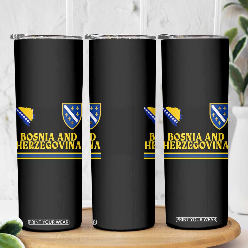 Bosnia Herzegovina Soccer Jersey Style Skinny Tumbler Country Map Heritage Football Fan
