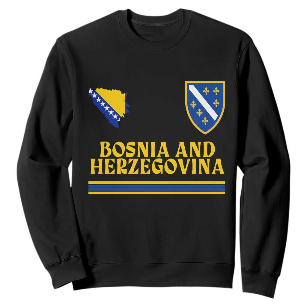 Bosnia Herzegovina Soccer Jersey Style Sweatshirt Country Map Heritage Football Fan