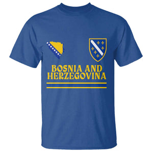 Bosnia Herzegovina Soccer Jersey Style T Shirt Country Map Heritage Football Fan TS02 Royal Blue Print Your Wear