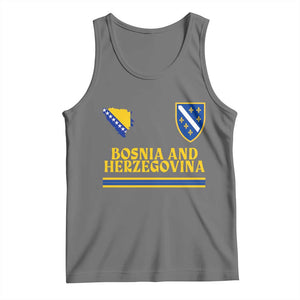 Bosnia Herzegovina Soccer Jersey Style Tank Top Country Map Heritage Football Fan TS02 Black Heather Print Your Wear