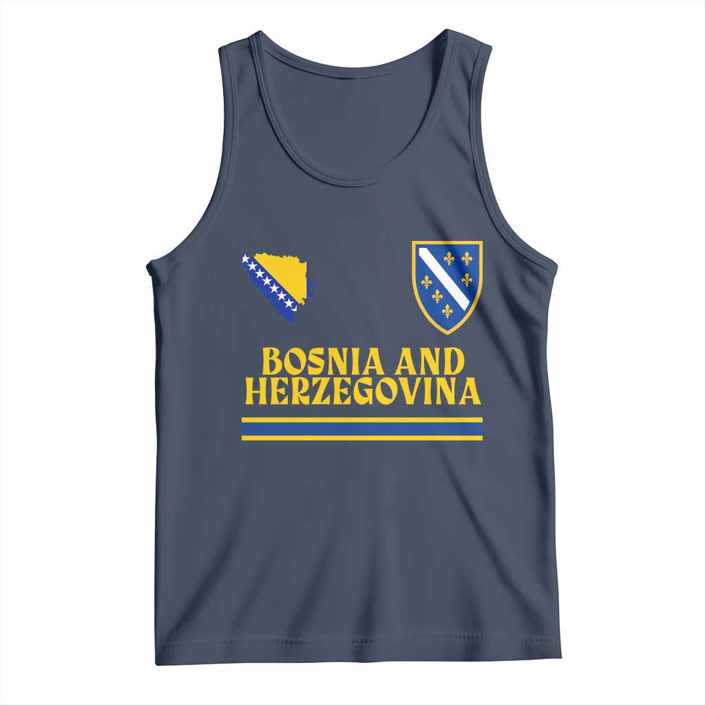 Bosnia Herzegovina Soccer Jersey Style Tank Top Country Map Heritage Football Fan TS02 Navy Print Your Wear
