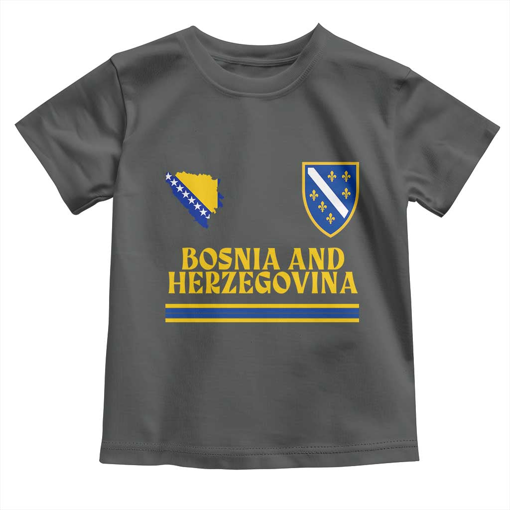 Bosnia Herzegovina Soccer Jersey Style Toddler T Shirt Country Map Heritage Football Fan TS02 Dark Heather Print Your Wear