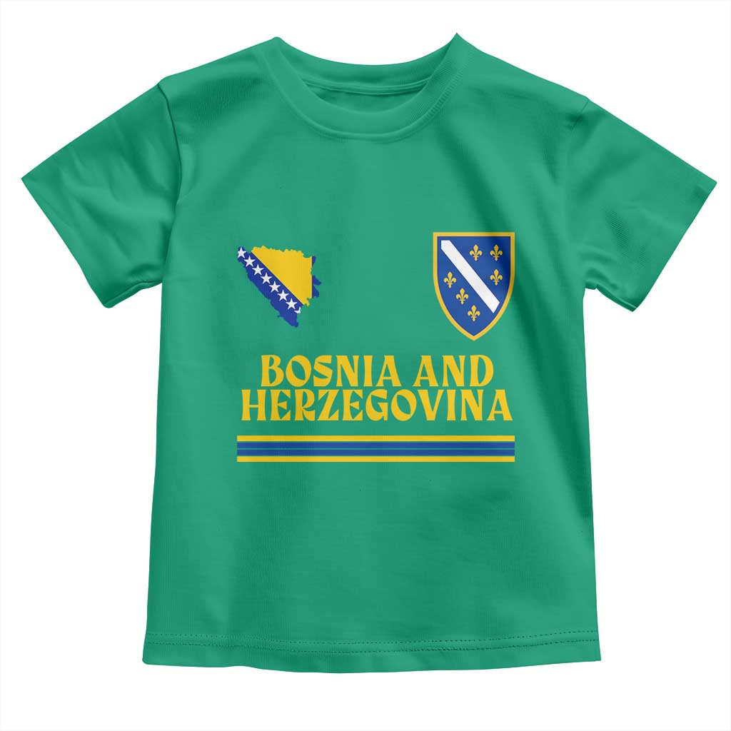 Bosnia Herzegovina Soccer Jersey Style Toddler T Shirt Country Map Heritage Football Fan TS02 Irish Green Print Your Wear