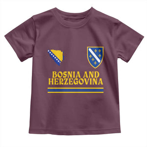 Bosnia Herzegovina Soccer Jersey Style Toddler T Shirt Country Map Heritage Football Fan TS02 Maroon Print Your Wear