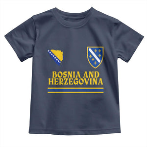 Bosnia Herzegovina Soccer Jersey Style Toddler T Shirt Country Map Heritage Football Fan TS02 Navy Print Your Wear