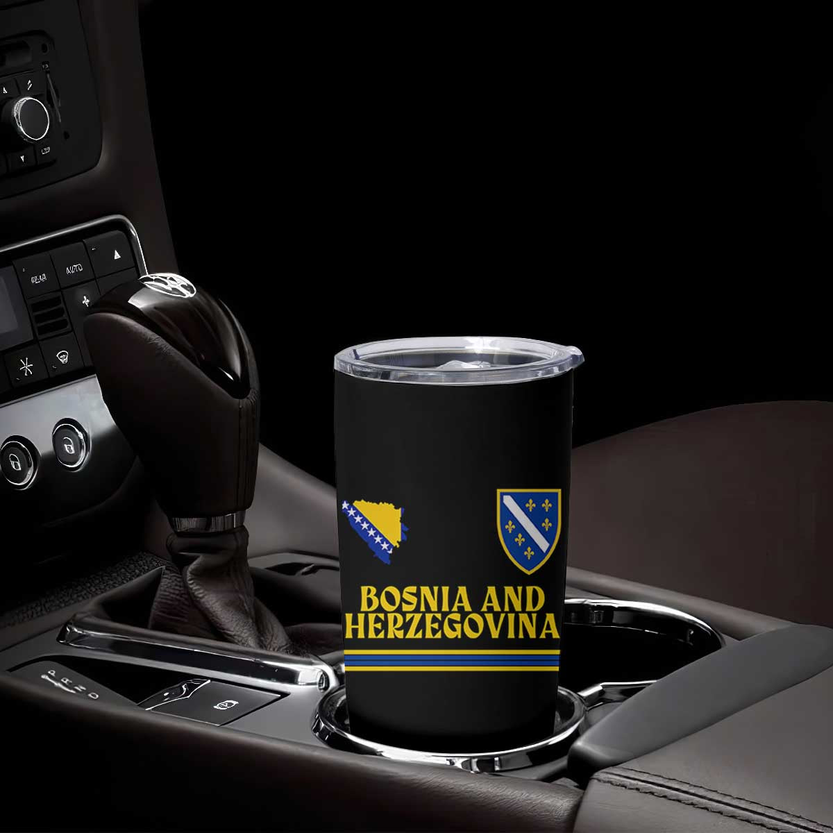 Bosnia Herzegovina Soccer Jersey Style Tumbler Cup Country Map Heritage Football Fan