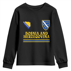 Bosnia Herzegovina Soccer Jersey Style Youth Sweatshirt Country Map Heritage Football Fan TS02 Black Print Your Wear