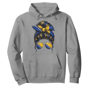 Bosnian Girl Messy Bun Flag Bandana Woman Graphic Hoodie Bosnia Herzegovina Pride TS02 Sport Gray Print Your Wear
