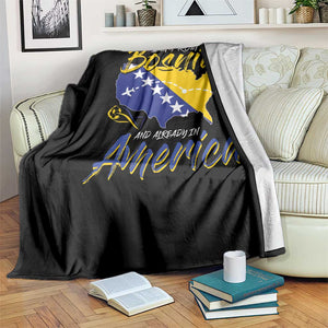 From Bosnia and Already in America Throw Blanket Bosnian Soccer Fan Travel Bosnia Herzegovina Pride