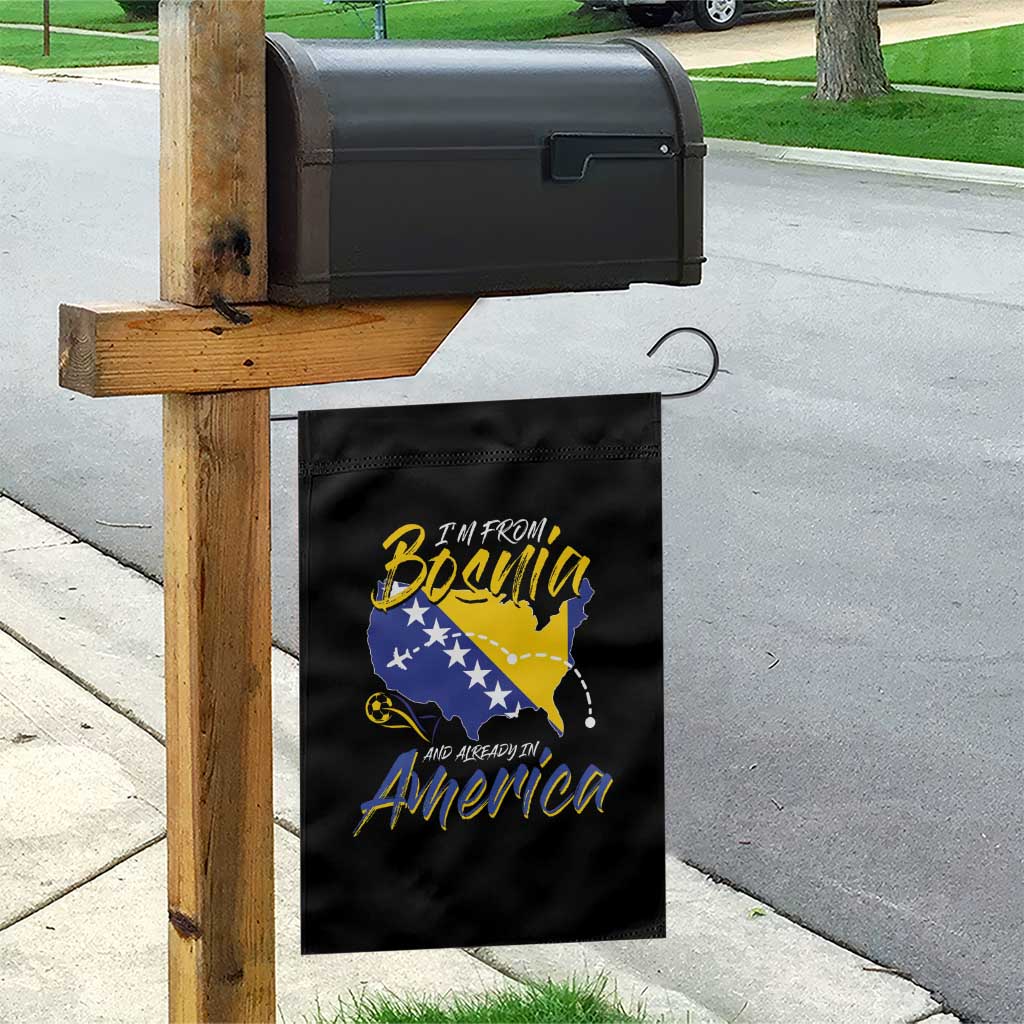 From Bosnia and Already in America Garden Flag Bosnian Soccer Fan Travel Bosnia Herzegovina Pride