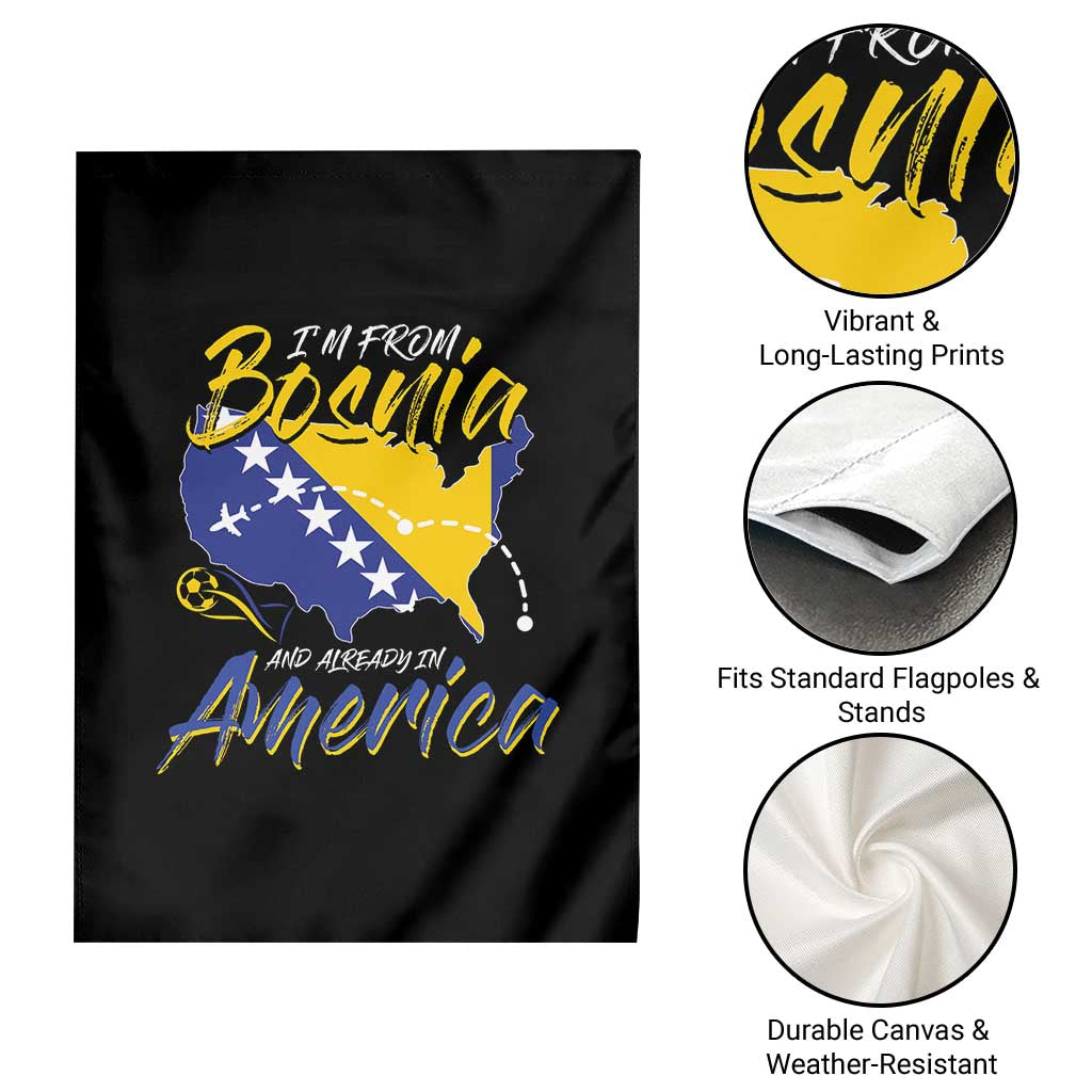 From Bosnia and Already in America Garden Flag Bosnian Soccer Fan Travel Bosnia Herzegovina Pride
