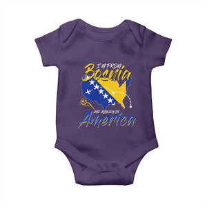 From Bosnia and Already in America Baby Onesie Bosnian Soccer Fan Travel Bosnia Herzegovina Pride TS02 Purple Print Your Wear