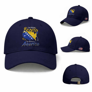 From Bosnia and Already in America Baseball Cap Bosnian Soccer Fan Travel Bosnia Herzegovina Pride