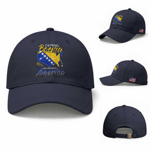 From Bosnia and Already in America Baseball Cap Bosnian Soccer Fan Travel Bosnia Herzegovina Pride