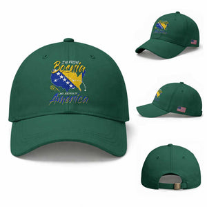 From Bosnia and Already in America Baseball Cap Bosnian Soccer Fan Travel Bosnia Herzegovina Pride