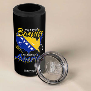 From Bosnia and Already in America 4 in 1 Can Cooler Tumbler Bosnian Soccer Fan Travel Bosnia Herzegovina Pride