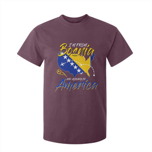 From Bosnia and Already in America T Shirt For Kid Bosnian Soccer Fan Travel Bosnia Herzegovina Pride TS02 Maroon Print Your Wear
