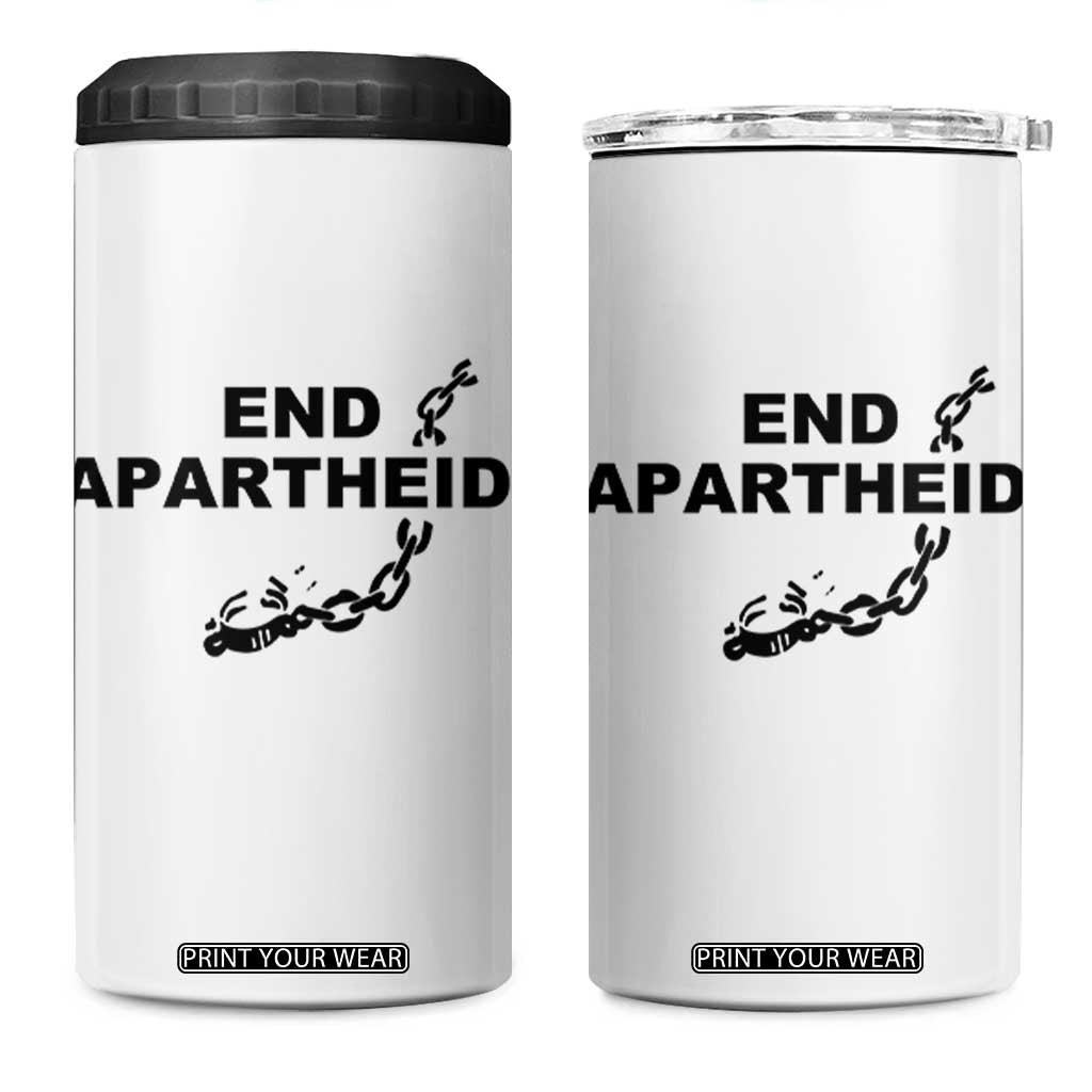 End Apartheid Human Rights 4 in 1 Can Cooler Tumbler Broken Chain Social Justice Activist