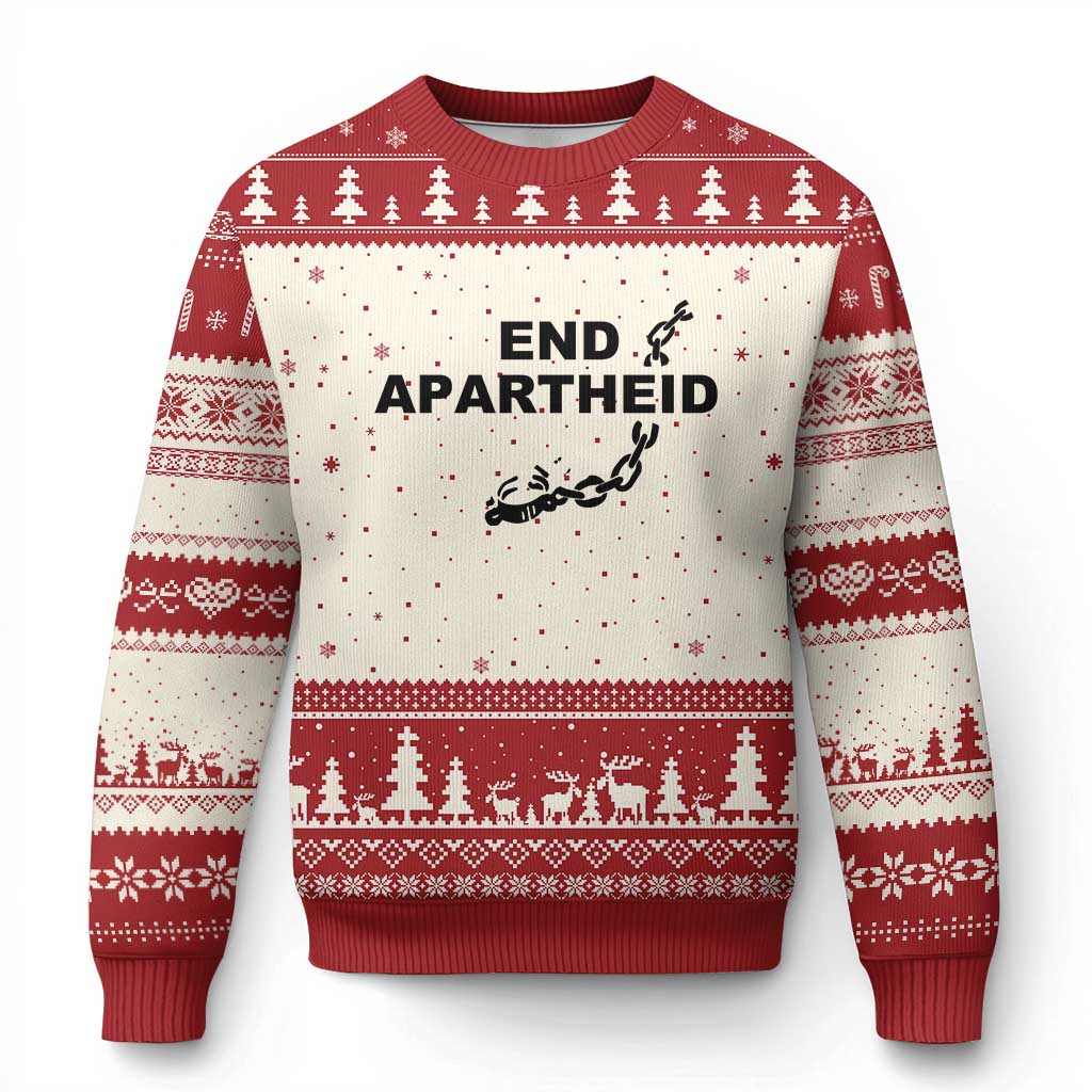 End Apartheid Human Rights Ugly Christmas Sweater Broken Chain Social Justice Activist