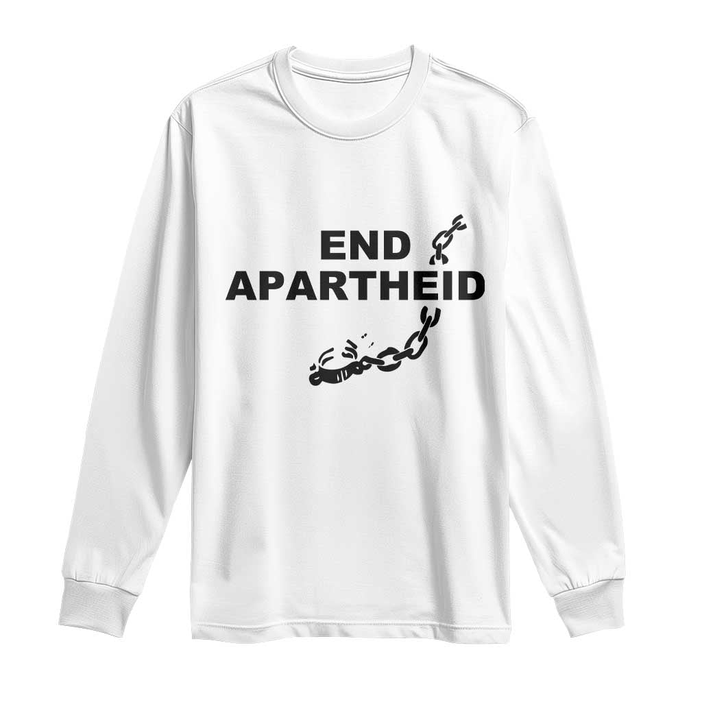 End Apartheid Human Rights Long Sleeve Shirt Broken Chain Social Justice Activist TS02 White Print Your Wear