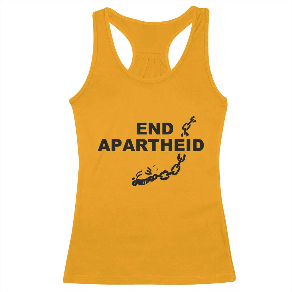 End Apartheid Human Rights Racerback Tank Top Broken Chain Social Justice Activist