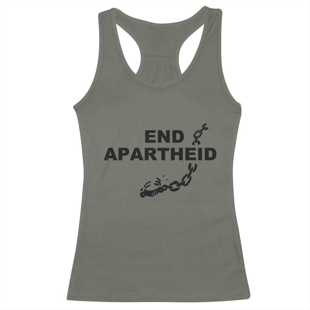 End Apartheid Human Rights Racerback Tank Top Broken Chain Social Justice Activist