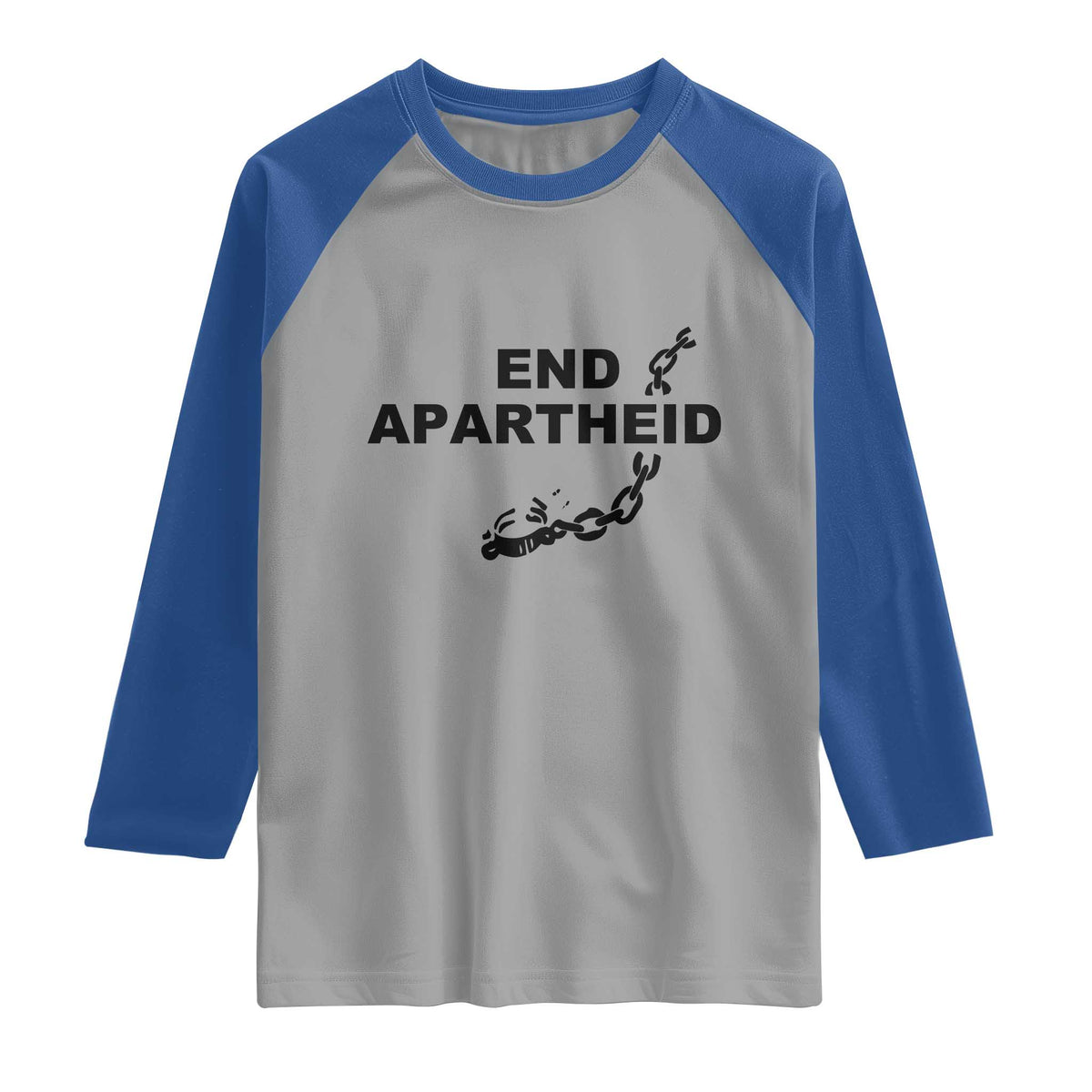 End Apartheid Human Rights Raglan Shirt Broken Chain Social Justice Activist