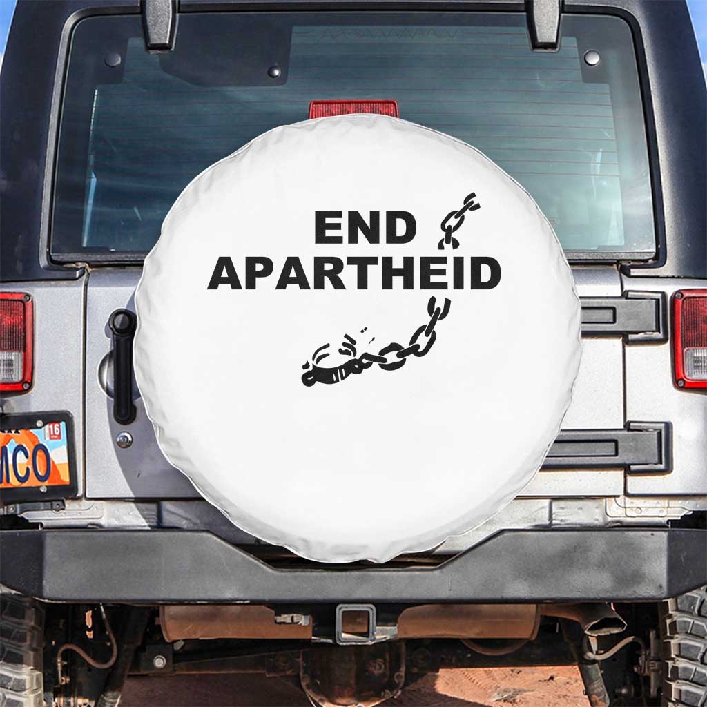 End Apartheid Human Rights Spare Tire Cover Broken Chain Social Justice Activist TS02 No hole White Print Your Wear