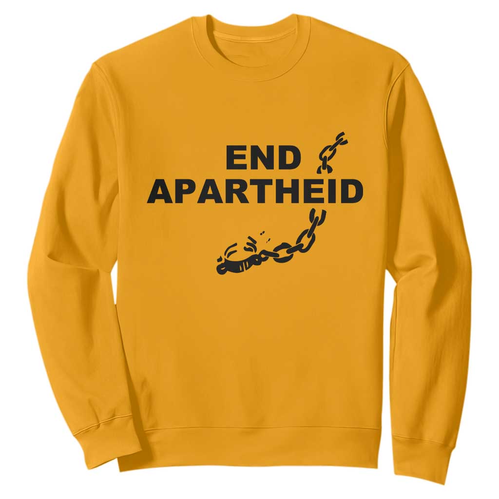 End Apartheid Human Rights Sweatshirt Broken Chain Social Justice Activist