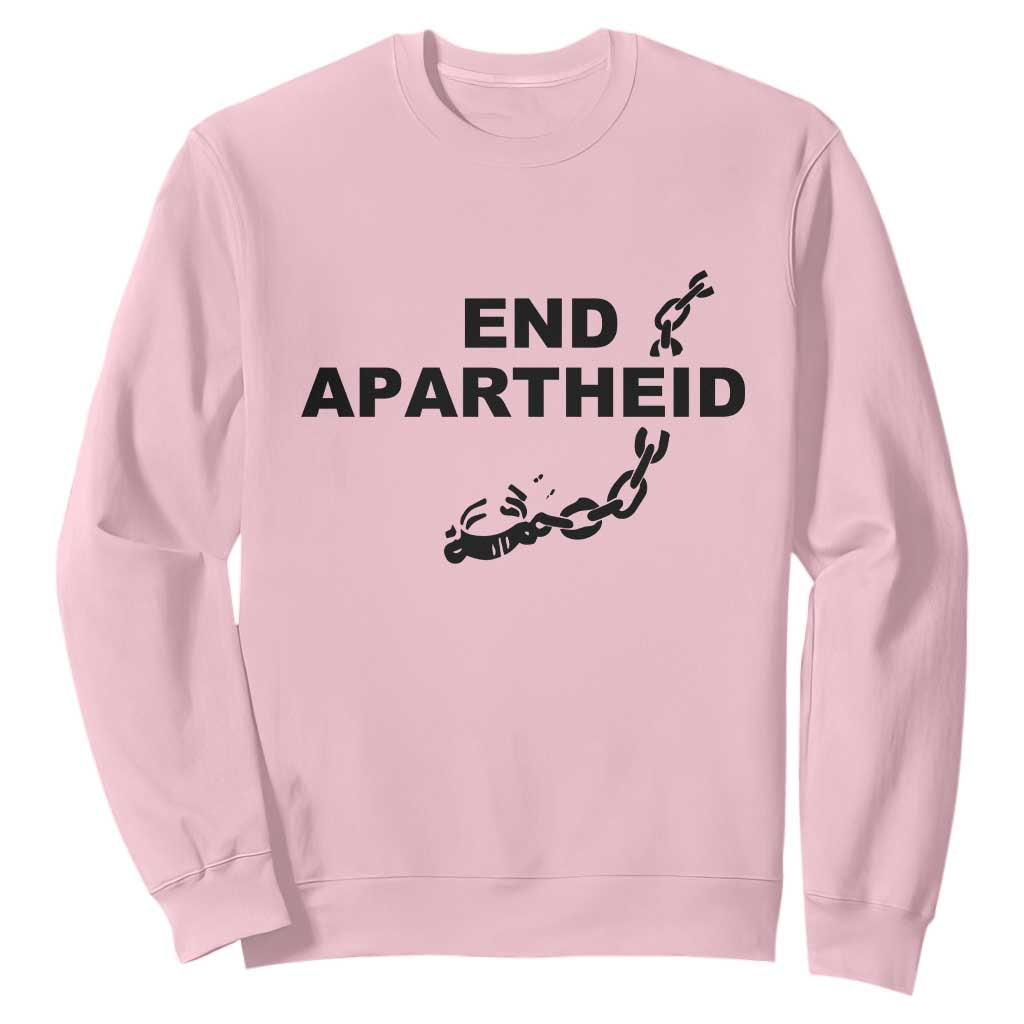 End Apartheid Human Rights Sweatshirt Broken Chain Social Justice Activist