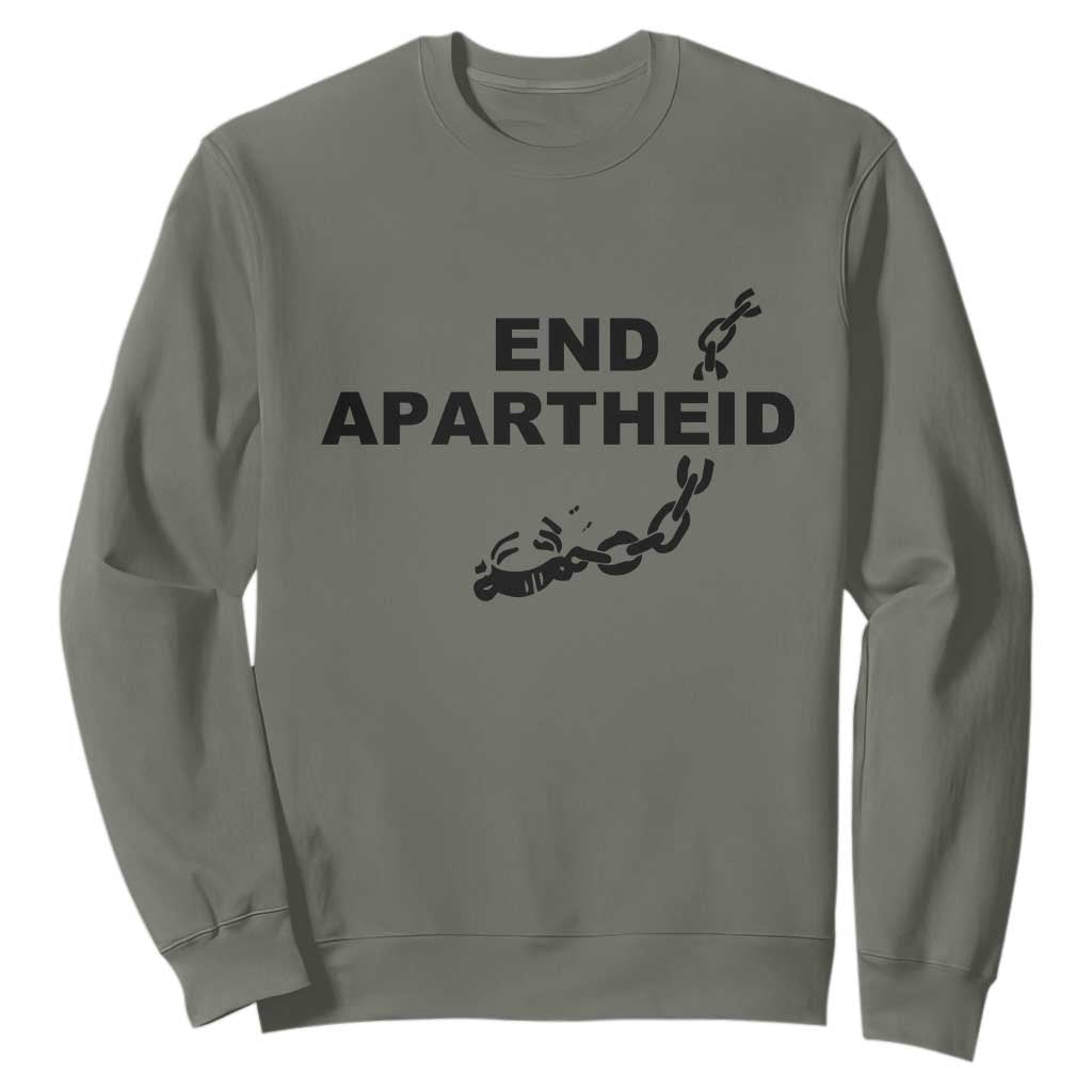 End Apartheid Human Rights Sweatshirt Broken Chain Social Justice Activist