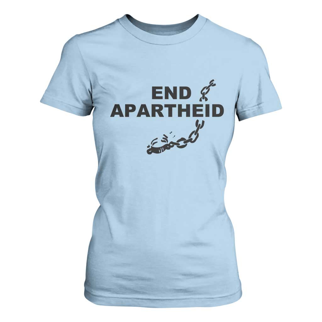 End Apartheid Human Rights T Shirt For Women Broken Chain Social Justice Activist