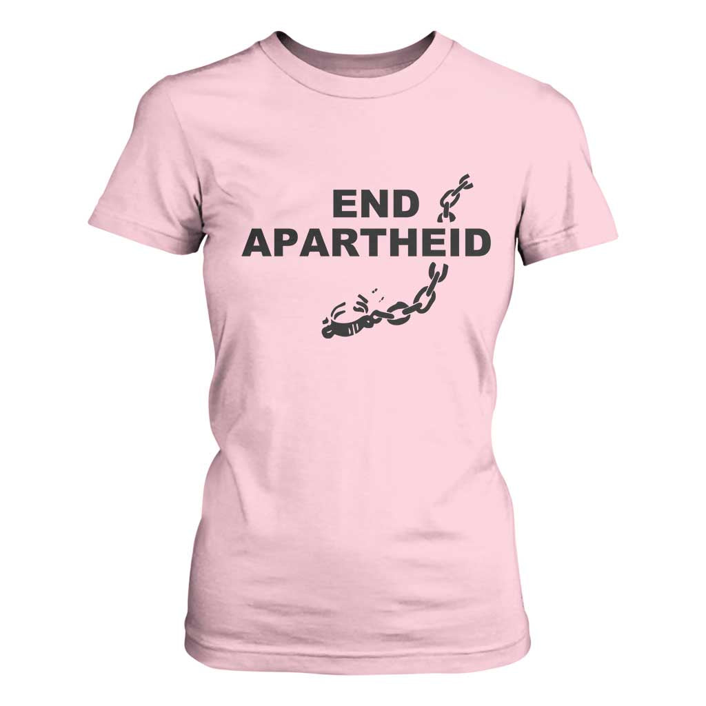End Apartheid Human Rights T Shirt For Women Broken Chain Social Justice Activist