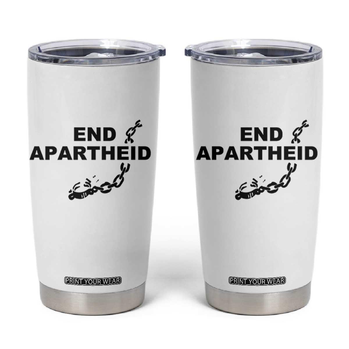 End Apartheid Human Rights Tumbler Cup Broken Chain Social Justice Activist