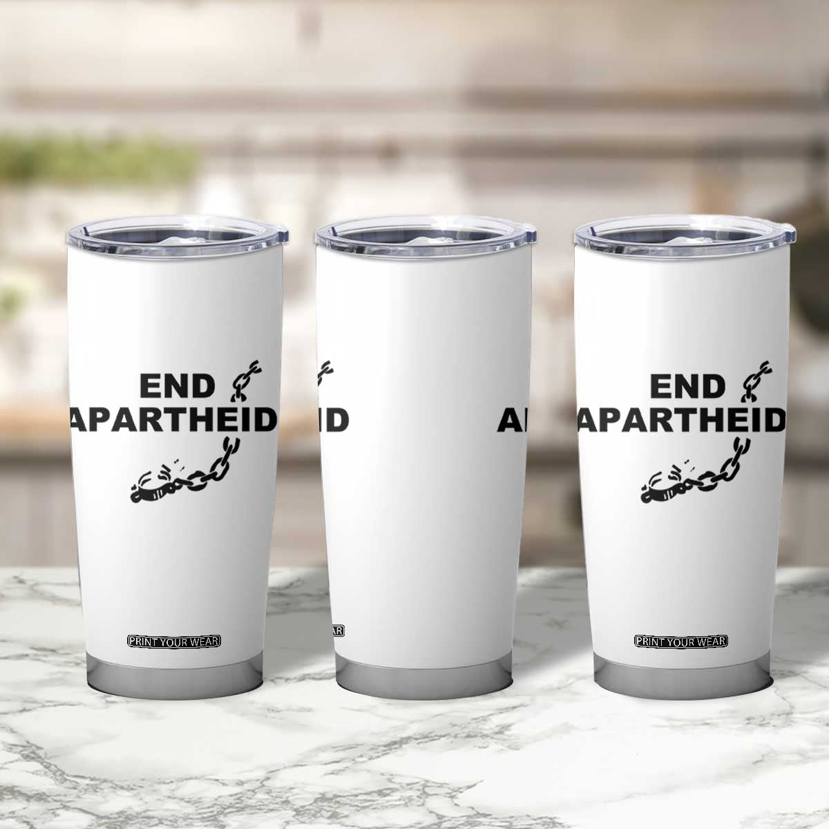 End Apartheid Human Rights Tumbler Cup Broken Chain Social Justice Activist