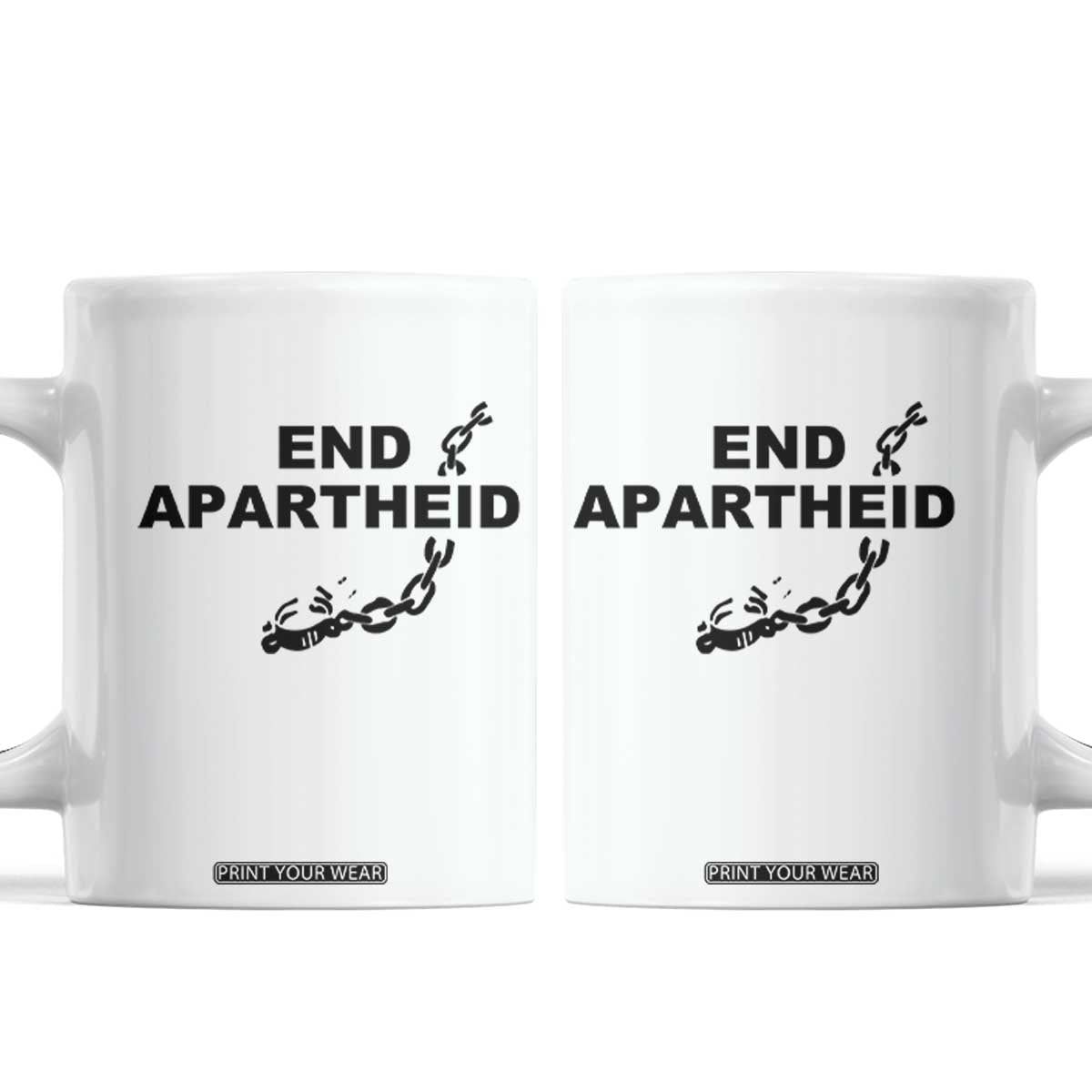 End Apartheid Human Rights Coffee Mug Broken Chain Social Justice Activist