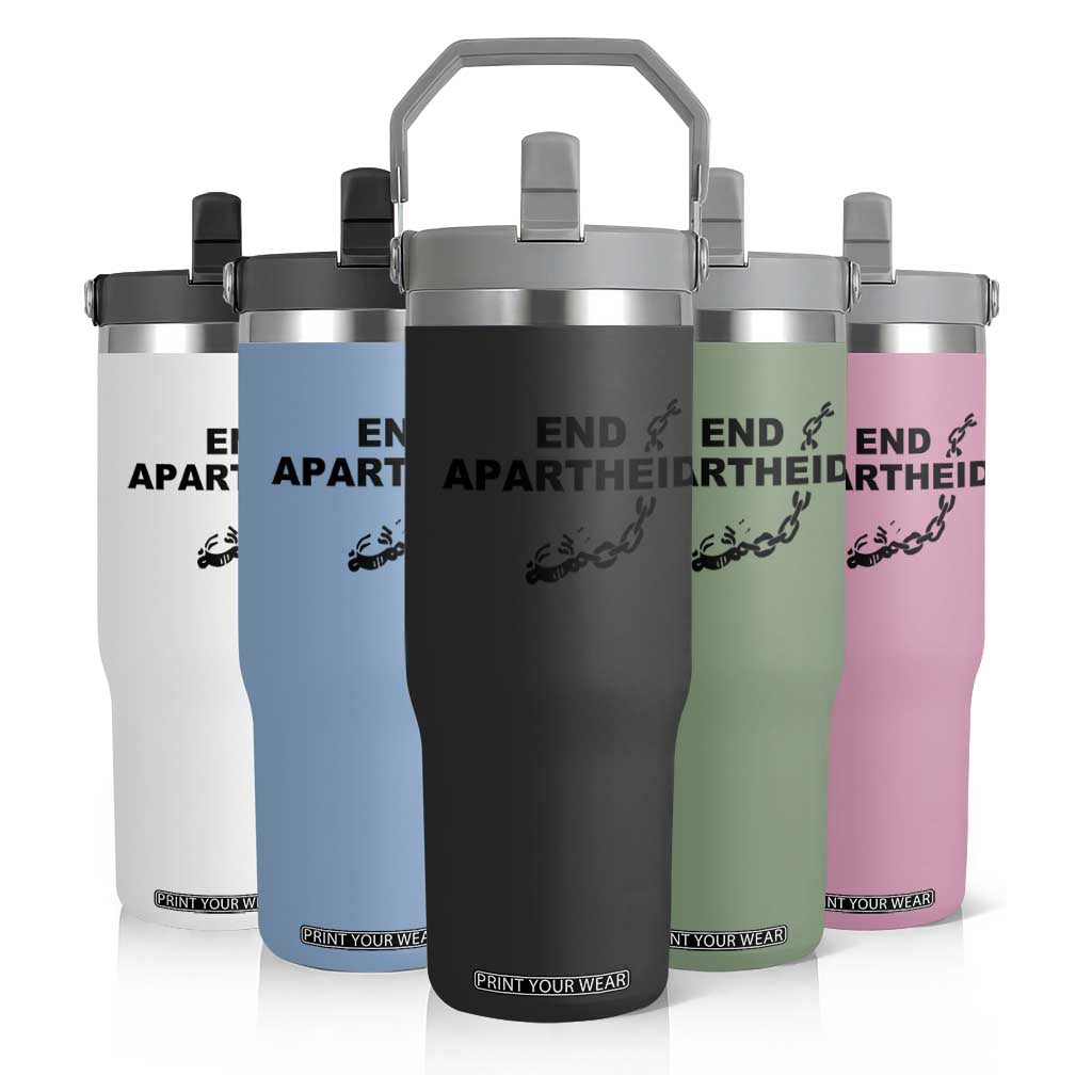 End Apartheid Human Rights Flip Straw Tumbler Broken Chain Social Justice Activist