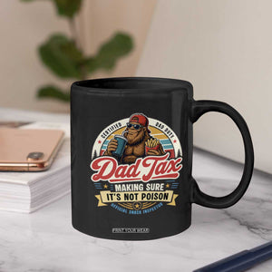 Funny Dad Tax Certified Dad Duty Bigfoot Coffee Mug Vintage Sasquatch Official Snack Inspector