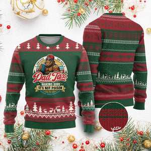 Funny Dad Tax Certified Dad Duty Bigfoot Ugly Christmas Sweater Vintage Sasquatch Official Snack Inspector