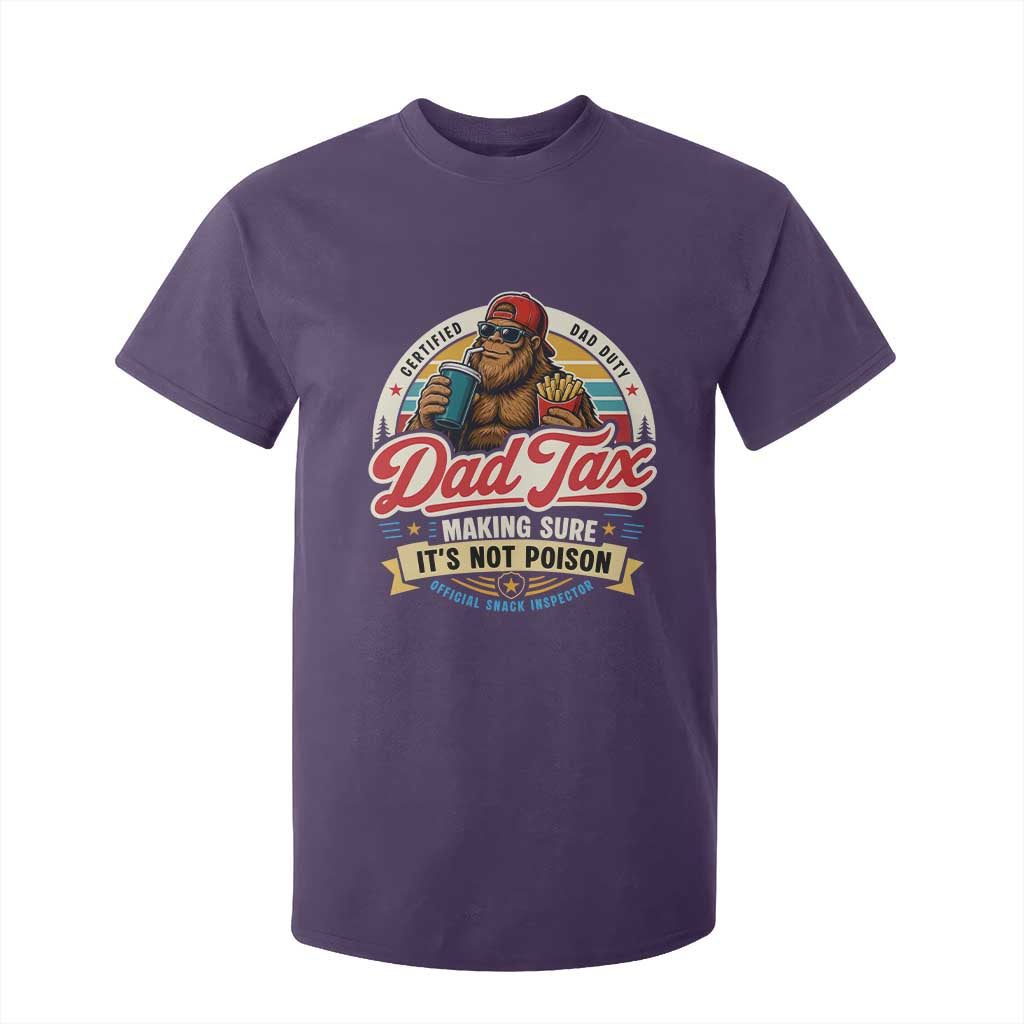 Funny Dad Tax Certified Dad Duty Bigfoot T Shirt For Kid Vintage Sasquatch Official Snack Inspector