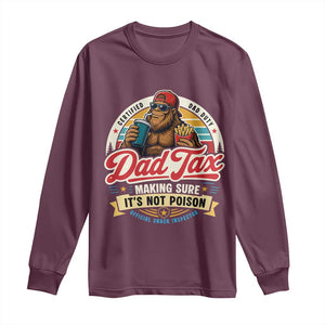 Funny Dad Tax Certified Dad Duty Bigfoot Long Sleeve Shirt Vintage Sasquatch Official Snack Inspector