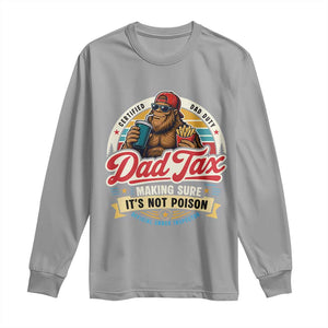 Funny Dad Tax Certified Dad Duty Bigfoot Long Sleeve Shirt Vintage Sasquatch Official Snack Inspector