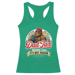 Funny Dad Tax Certified Dad Duty Bigfoot Racerback Tank Top Vintage Sasquatch Official Snack Inspector
