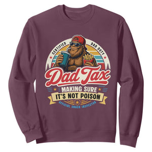 Funny Dad Tax Certified Dad Duty Bigfoot Sweatshirt Vintage Sasquatch Official Snack Inspector