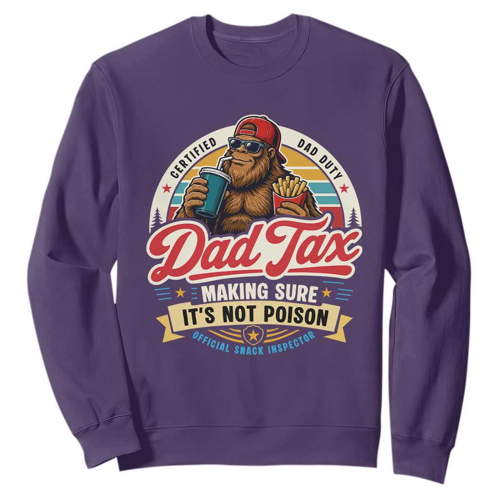 Funny Dad Tax Certified Dad Duty Bigfoot Sweatshirt Vintage Sasquatch Official Snack Inspector
