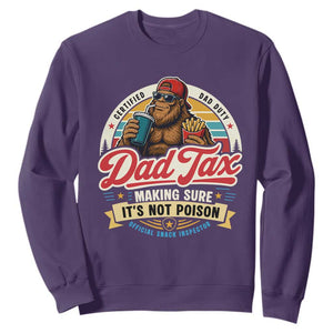Funny Dad Tax Certified Dad Duty Bigfoot Sweatshirt Vintage Sasquatch Official Snack Inspector
