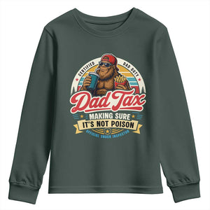 Funny Dad Tax Certified Dad Duty Bigfoot Youth Sweatshirt Vintage Sasquatch Official Snack Inspector