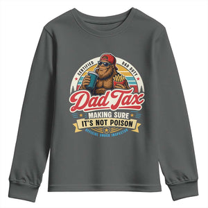 Funny Dad Tax Certified Dad Duty Bigfoot Youth Sweatshirt Vintage Sasquatch Official Snack Inspector